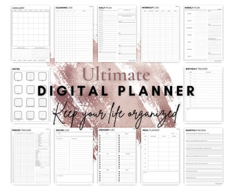 Ultimate Digital Planner, goodnotes planner, ipad planner, notability planner, dated digital planner, 2023 2024 undated planner