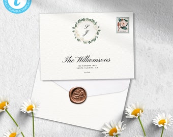 Envelope Address Template | Editable Digital Envelope Address | Elegant Wedding Address | Instant Download