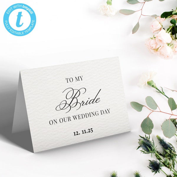 Folded Wedding Note Template | Editable Digital Wedding Note | Personalized Thank You Card | Instant Download