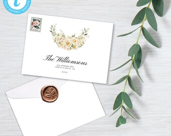 Envelope Address Template | Editable Digital Envelope Address | Elegant Wedding Address | Instant Download