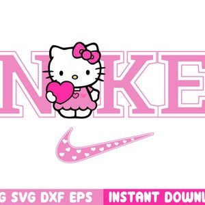 Hello Kitty Nike Logo SVG PNG DXF EPS Cut Files For Cricut And Silhouette
