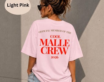 Ibiza Crew Shirt 2026 Women T Shirt Girls Trip Outfit Personalized Bachelorette Party Shirt Malle Crew Vacation Shirt Custom Group Tee