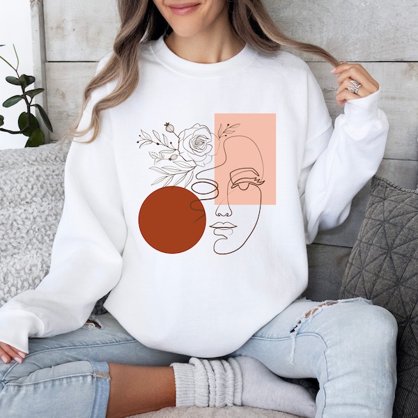 Women Sweatshirt, Damen Sweatshirt,Sweater Weather,Abstract Sweater, Süßer Damen Sweater für jeden Tag, Abstract Print