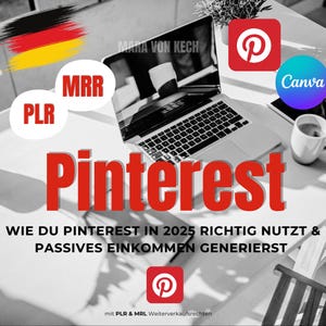 Pinterest E-Book,Wie verdiene ich Geld mit Pinterest,MRR,PLR,Master Resell Rights,Digitaler Download,Canva Vorlage,Done for You Produkt