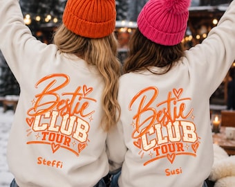 Bestie Club Tour Personalized Sweatshirt, Best Friends Shirt With Name, Besties On Tour Pullover, Girls Trip Gift, Bestie Gift