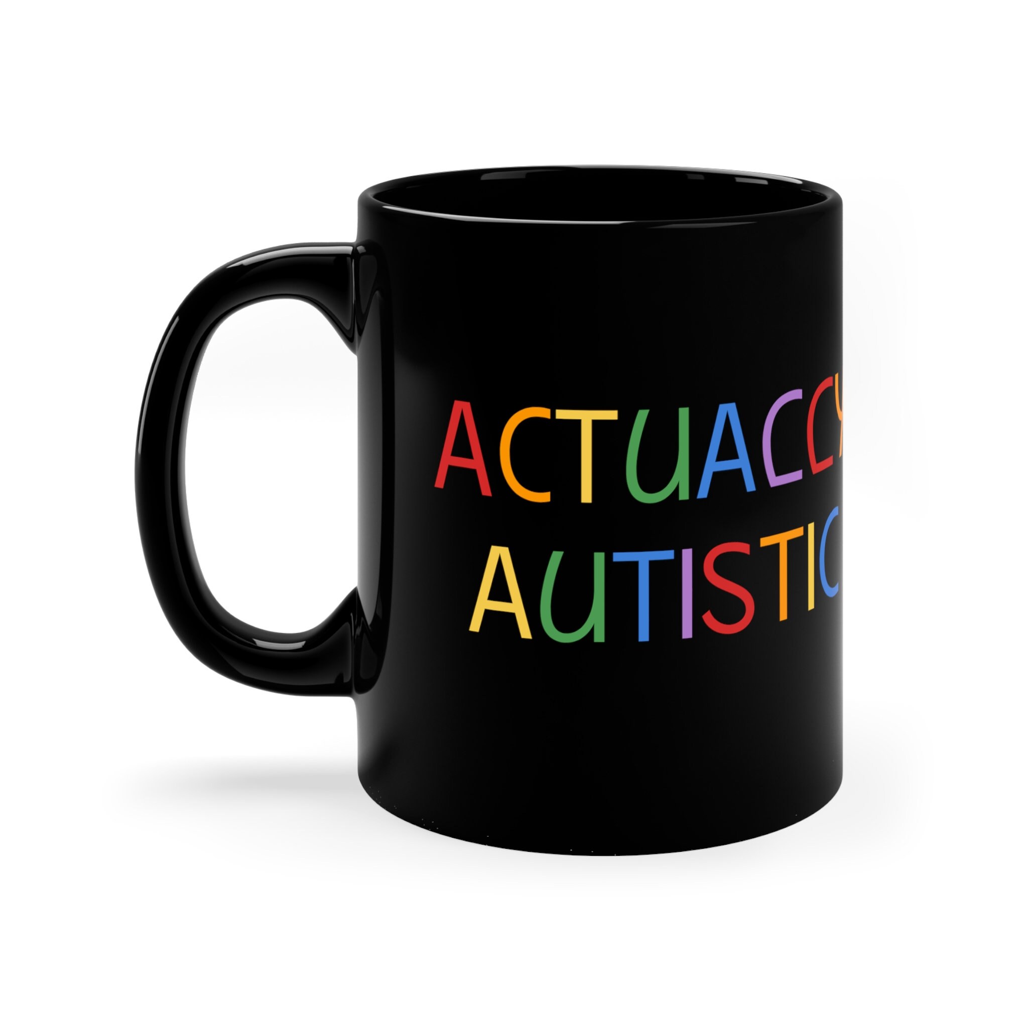 Actually Autistic Black Mug. Autism Acceptance, Disability Acceptance ...
