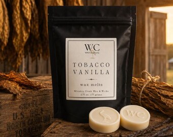 Heavily scented tobacco and vanilla hand poured wax melts
