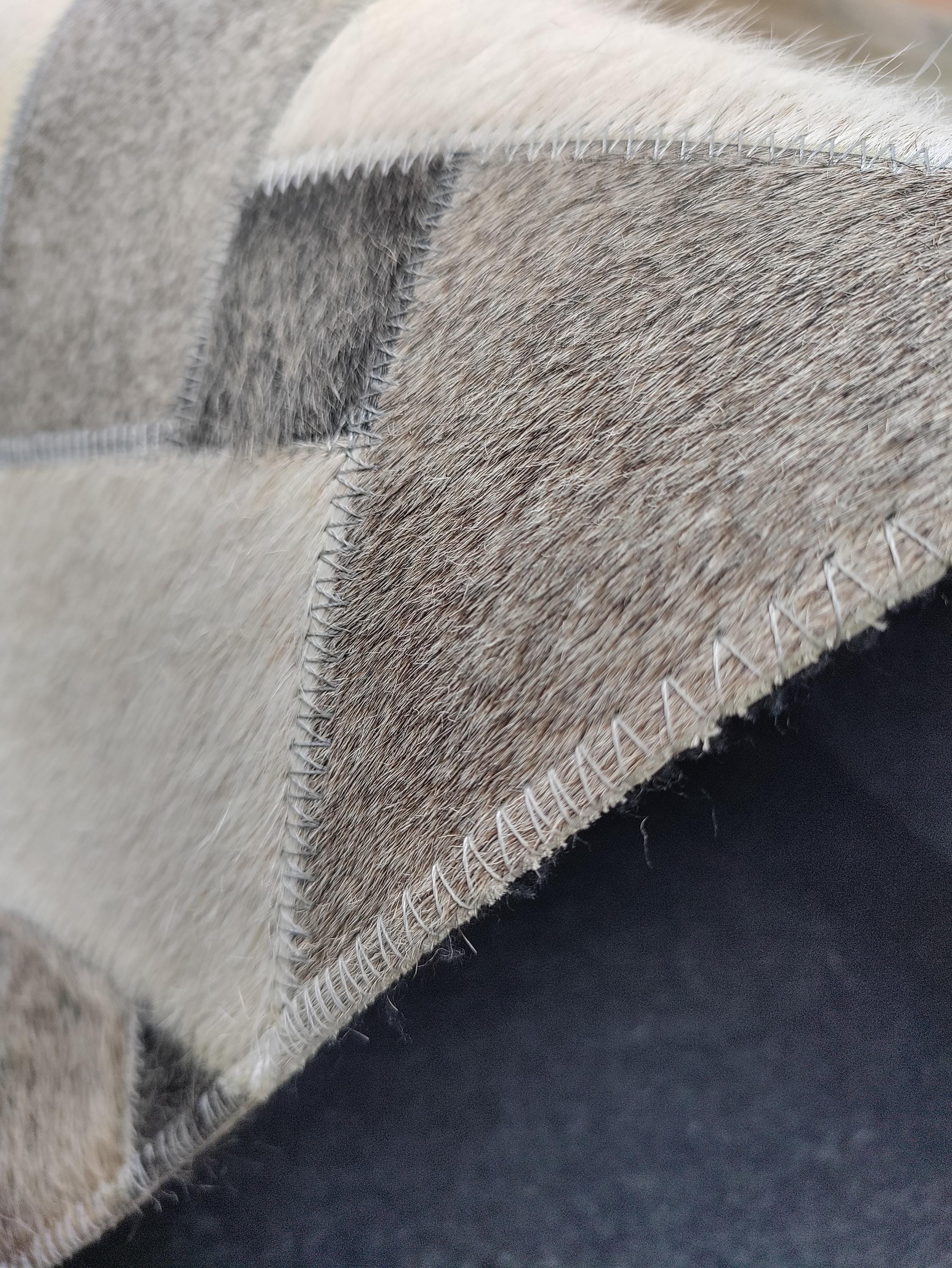 Handmade Leather Mosaic Area Rug – Luxurious Multicolor Patchwork ...