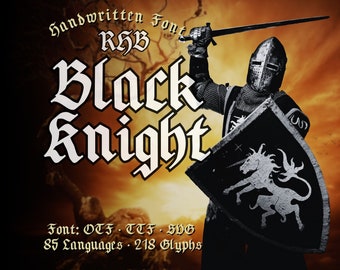 RHB Black Knight handgeschriebene Schriftart Blackletter Font / Gothic Font als OTF und TTF von RHBdesignFonts