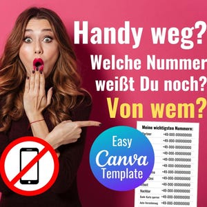 Emergency Contact List Template – Lost Phone Wallet Insert (Canva Template) image 2