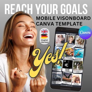 Smartphone Vision Board: Motivational Canva Template for your smart phone (Digital Download)