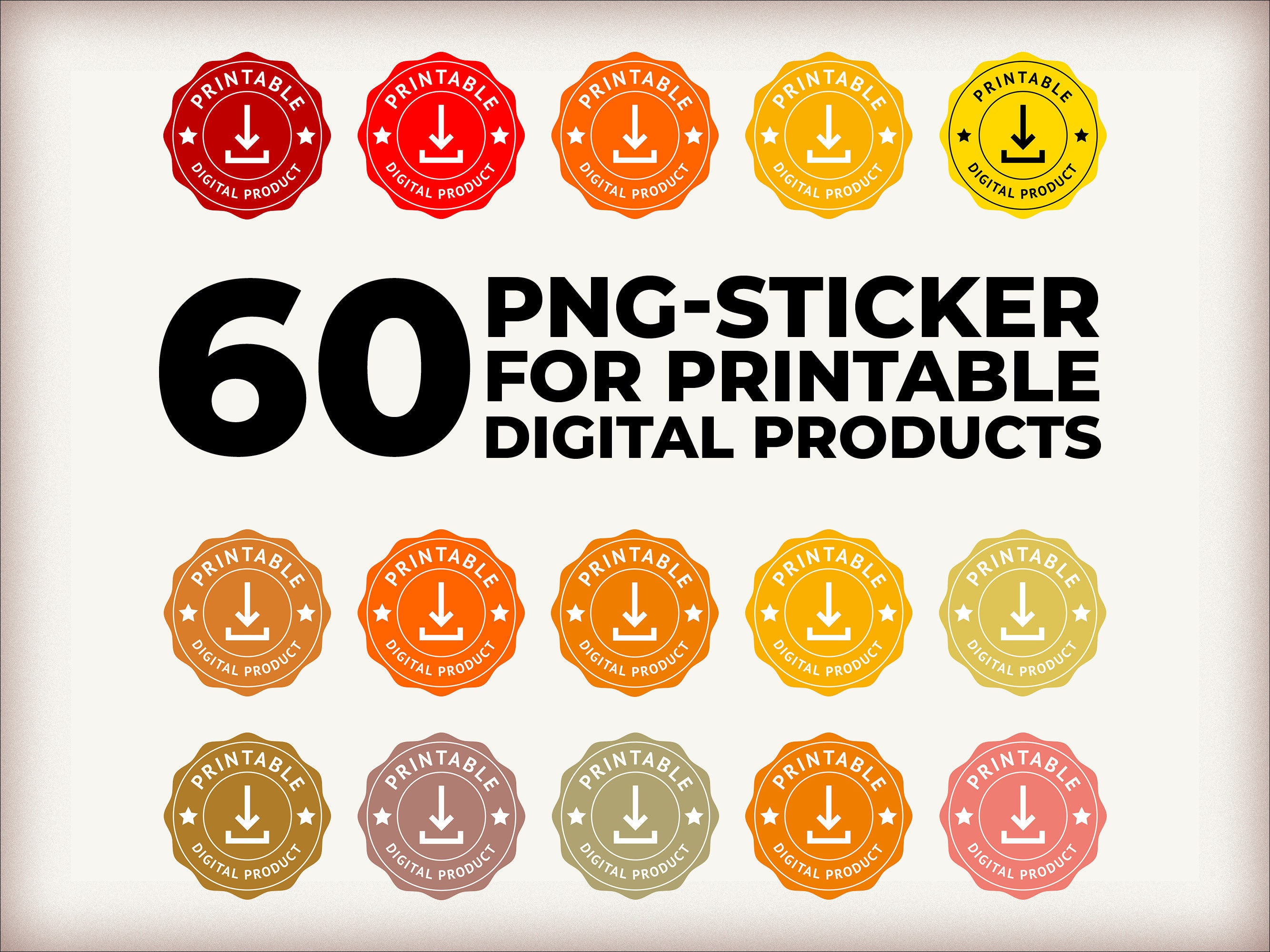 60 Pngsticker for Printable Digital Products for Your ETSY Listings Etsy