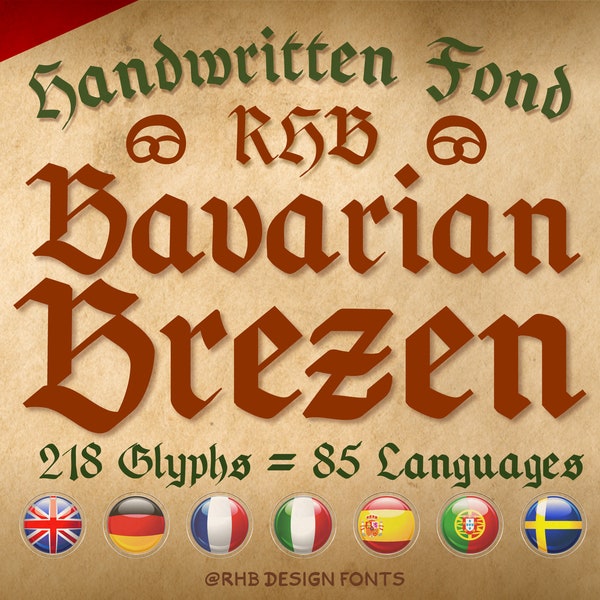 RHB Bayerische Brezen - handgeschriebene Schrift historische Fraktur Schrift / digitales Produkt