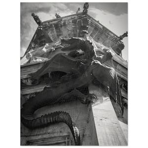 Munich-Poster - Drache Lindwurm am Münchner Rathaus - Poster aus mattem Papier in Museumsqualität