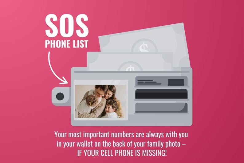 Emergency Contact List Template – Lost Phone Wallet Insert (Canva Template) image 7