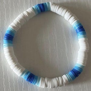summer blue clay bead bracelet
