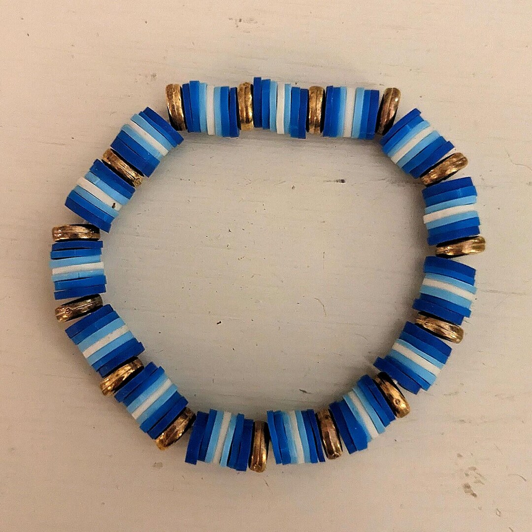 Stretchy Gold Beaded Bracelet Ombre'
