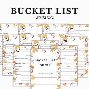 Bucket List Printable, Life Goals Planner, To Do List Plan, Bucket List Template Check List, A4/A5/Letter/Classic/Half, Instant Download