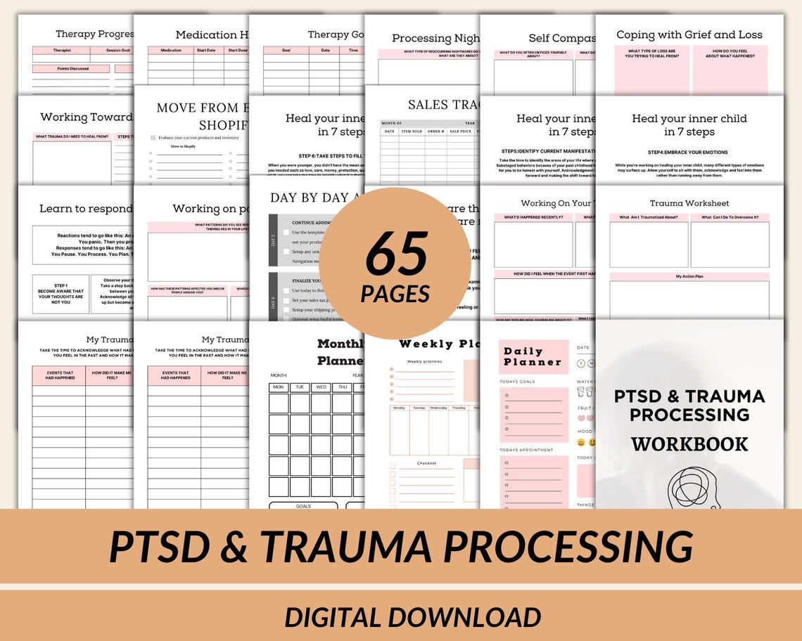 Trauma Processing.pdf PTSD & Trauma Processing Worksheets Workbook Therapy Safety Plan ...