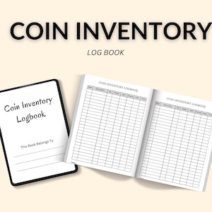 Coin Collection Printable, Coin Inventory Log Book For Coin Collectors, Coin Collection Template, Coin Collecting Record Keeping