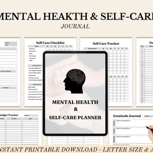 Mental health journal bundle printable, Mentalhealth planner,Wellness workbook,Therapy worksheet,Anxiety management,Self care tracker
