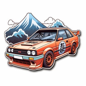 Orange Japanese Style Car Sticker