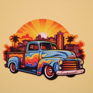 Groovy Pickup Truck Sticker