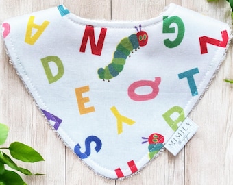 Baby bib/Adjustable bib/Eric Carl bib/Bib/ The very hungry caterpillar/Toddler bib/Bandana/Three snap bib/Cotton bib/Terrycloth