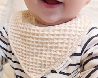 Baby bib/Adjustable three snap baby bib/Fluffy waffle bib/Beige bib/Olive bib/Mustard bib/Baby bandana/Cotton bib/Terrycloth