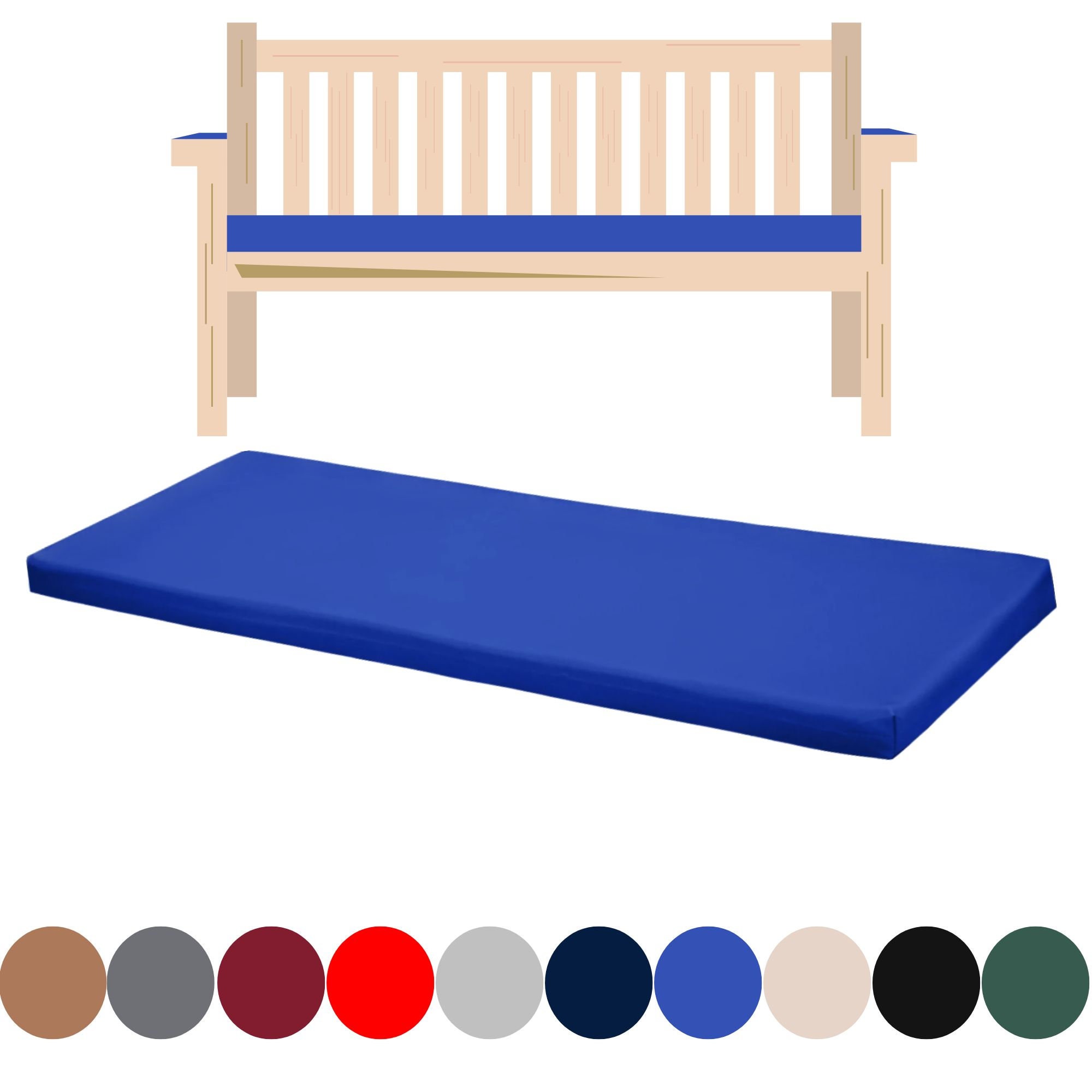 Garden Bench Seat Pad Foam Cushions for Outdoor Patio Etsy UK