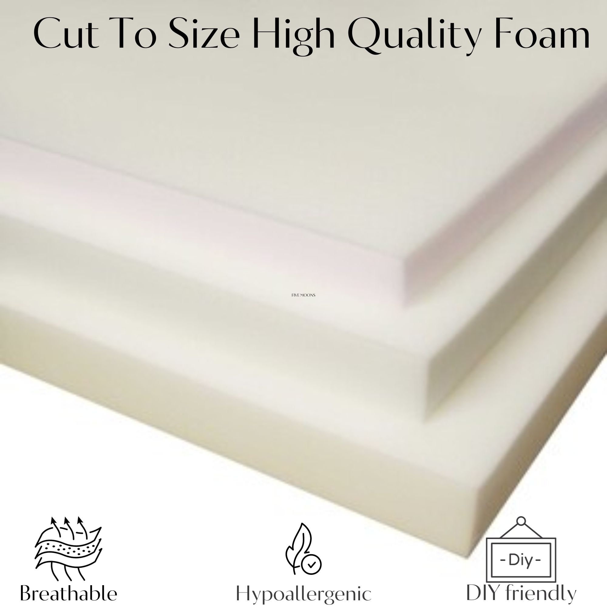 polyurethane foam sheet, 2 inch foam padding Polyethylene foam, foam  inserts for cases -packaging, shipping, storage foam, 4×4×2 Inches hard  density