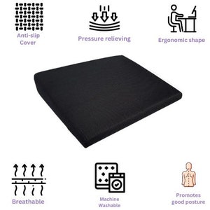 Seat Cushion Memory Foam Pad Orthopedic Support Wedge Chair Posture Lumbar  UK