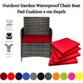 Waterproof Outdoor Cushion Chair Seat Pad Cushions for Garden Rattan Furniture  Indoor Kitchen Chairs with Zipped Removable Cover 4 cm depth