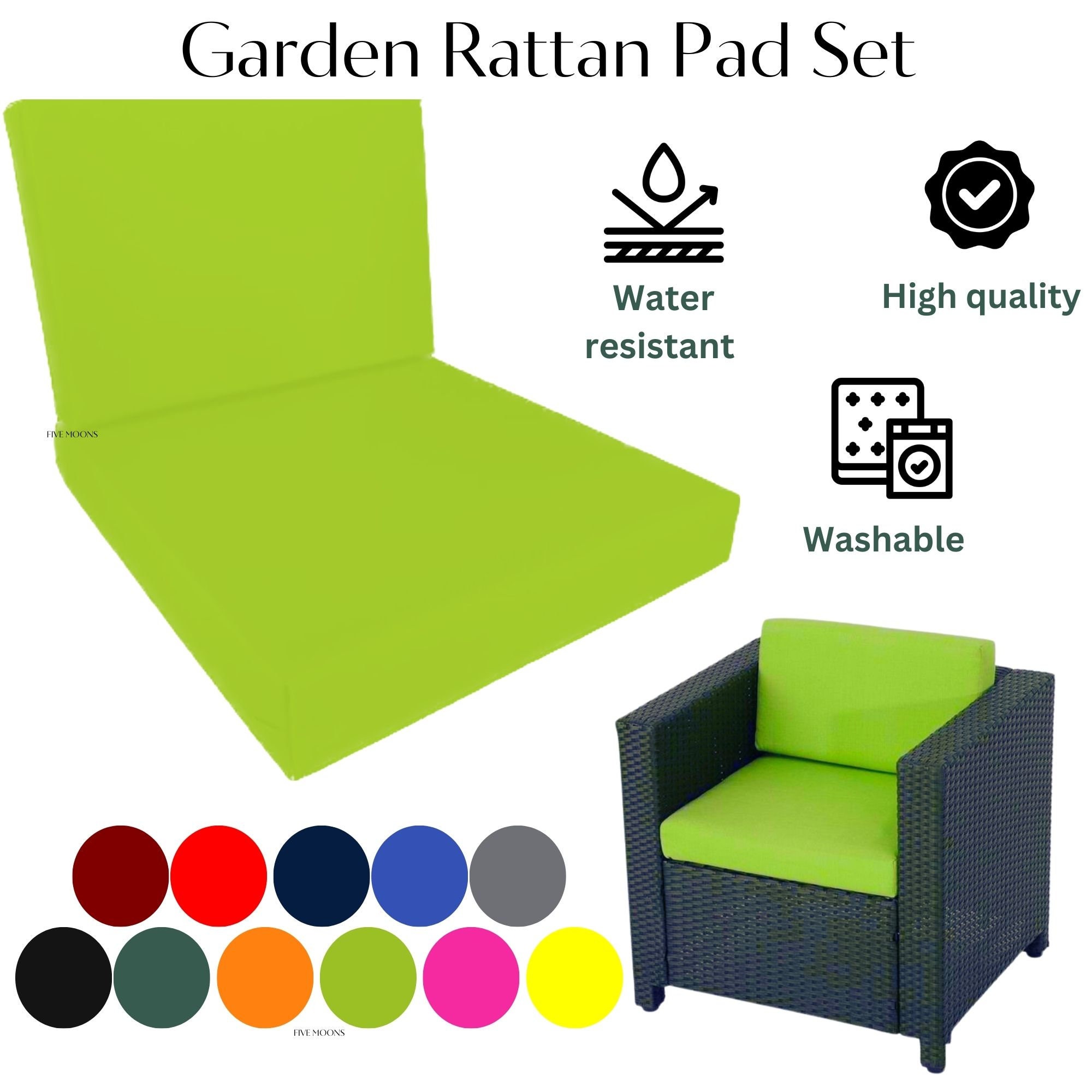 Replacement Rattan Chair Seat Pad Sofa Cushions for Outdoor Garden