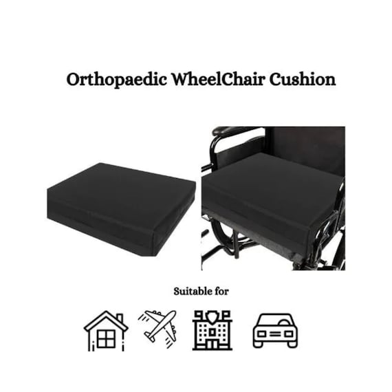 Memory Foam Wheelchair Seat Cushion, Pressure Relief Pad, Waterproof Cover