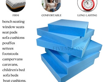 High Density Blue Foam Padding, DIY Upholstery, Extra Firm