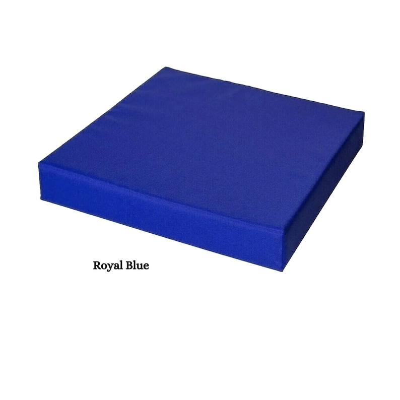 May include: Royal blue square cushion.