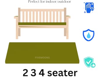 Outdoor Garden Bench Seat Pad Foam Cushions For Garden Cushion Patio Furniture With Waterproof Removable Zipped Cover 2 3 4 Seater