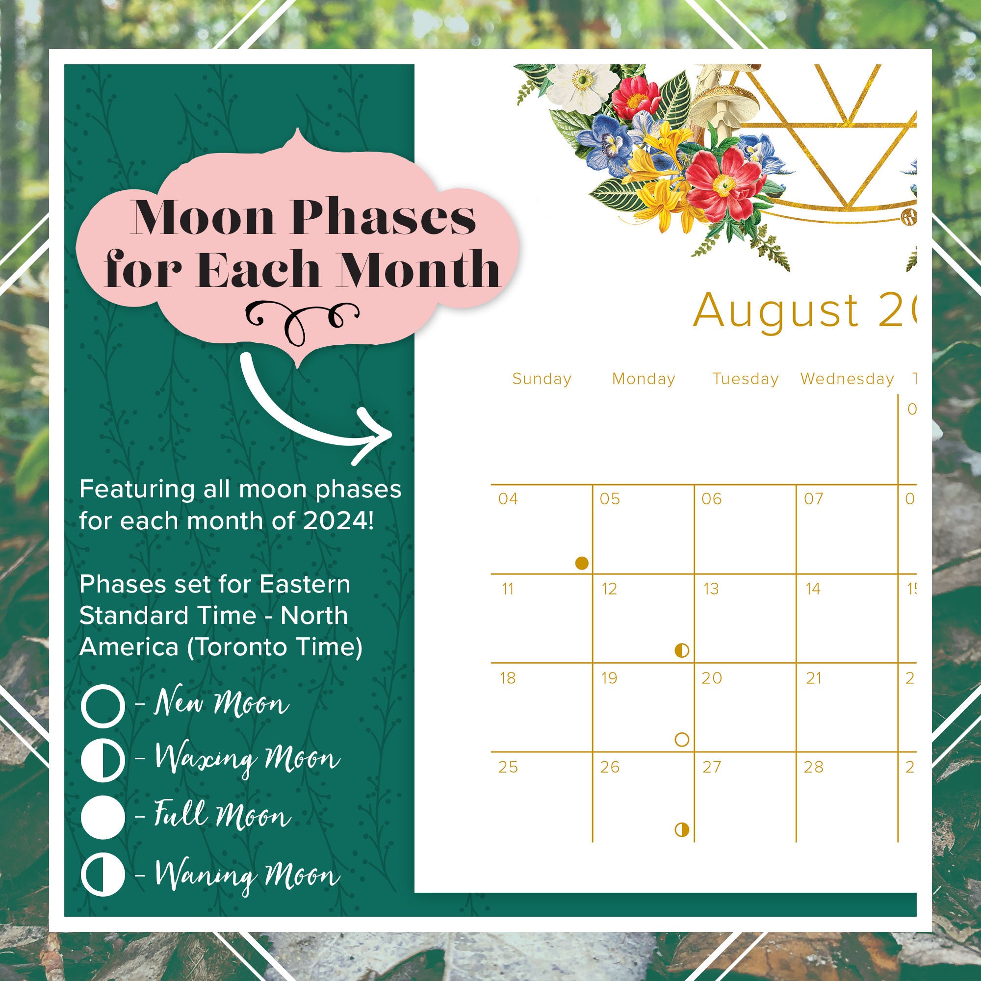 2024 Sacred Geometry Calendar Print Your Own Calendar Botanical Design