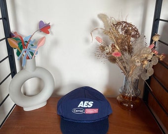 Vintage 90s USA AES Carrier Totaline American courier navy cap