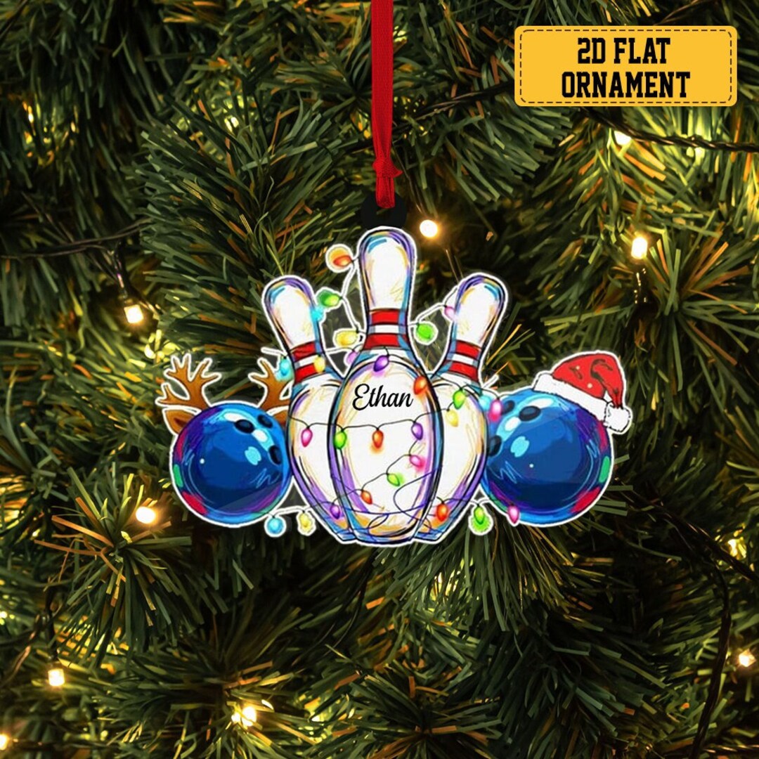 Personalized Bowling Shaped Acrylic Ornament Custom Bowling Etsy
