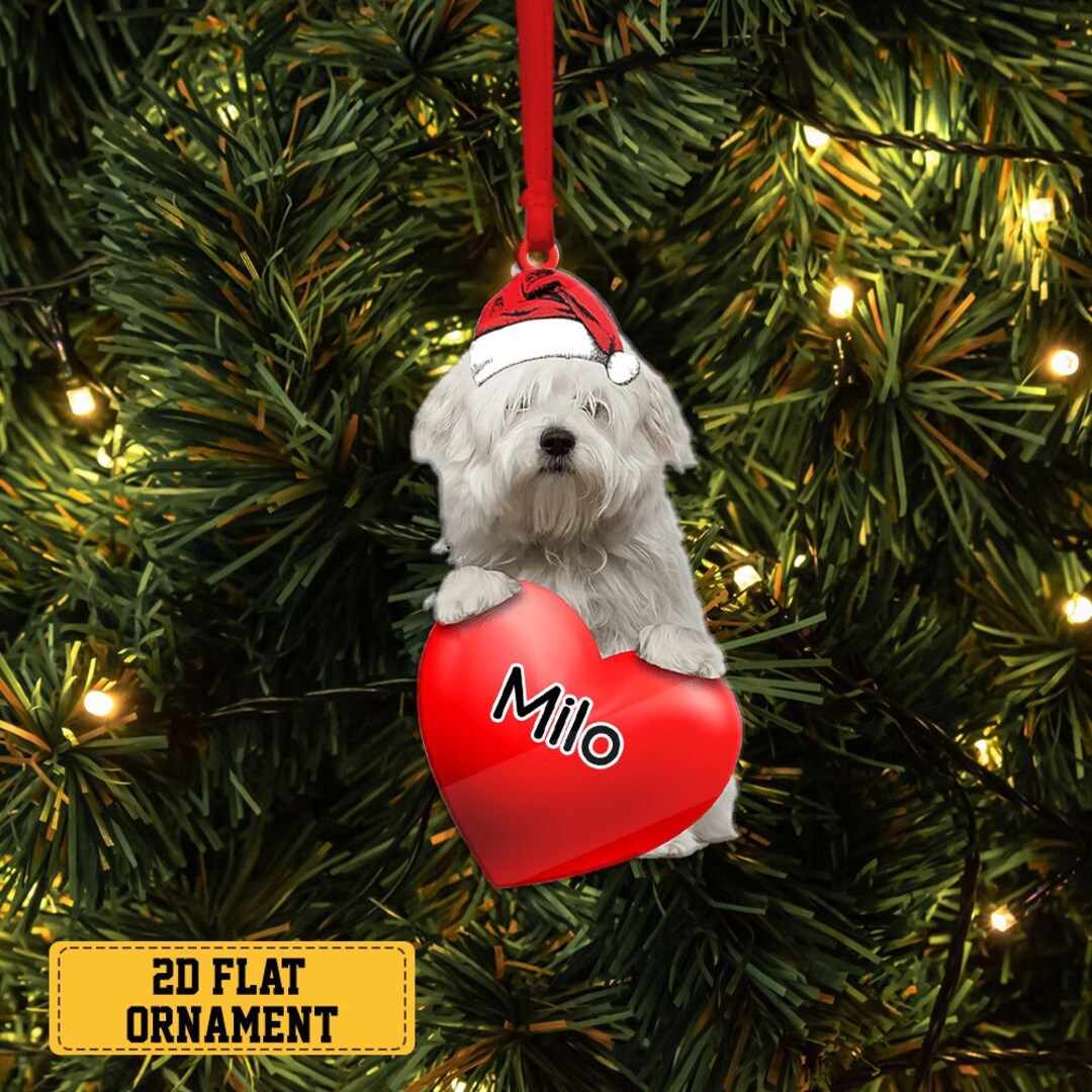Custom Coton De Tulear Acrylic Ornament Dog Heart Christmas Etsy