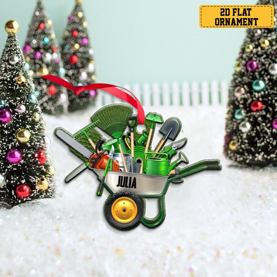 Personalized Garden Tool Ornament for Gardener Custom Shaped Etsy