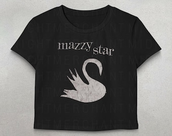 Mazzy Star Crop Top, Among My Swan T-Shirt, süßes Crop Top, Band Crop Top, Mazzy Star Tshirt, Band Grafik T-Shirts, 90er Jahre Band Grafik T-Shirt, y2k Shirts