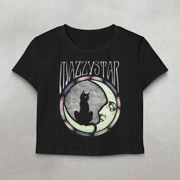 Mazzy star crop top, 90s alt rock tee, Cute cat shirts, Band crop top, Mazzy star tshirt, Band graphic tees, Cute crop top, y2k shirts
