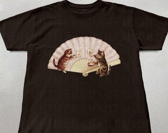 Cat Playing T-Shirt, Unisex Cotton Shirts, Cute Shirts, Gifts for cat lovers, Cat shirts, Cute graphics Tees, Gifts for her, Trendy tee