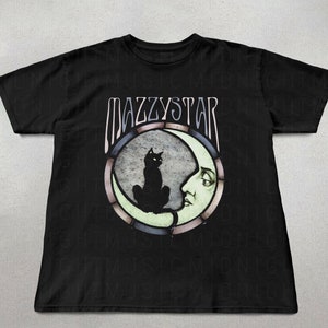 Mazzy Star Moon and Cat Tee, 90s Alt Rock, Hope Sandoval, Unisex Tee, Band Tee, Music Gifts, mazzy star fan gifts, band shirts, bootleg