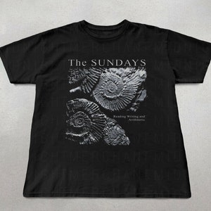The Sonntags T-Shirt, Unisex Baumwoll-Shirts, Lesen, Schreiben und Rechnen Album-T-Shirt, 90er Jahre Band-T-Shirts, süße Band-Shirts, Retro Band-T-Shirts, Indie