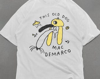 Koszulka Mac DeMarco „This Old Dog”, bawełniane koszulki w wygodnych kolorach, koszulka z albumu „This Old Dog”, letnie koszulki, urocze koszulki, koszulki z grafiką indie,