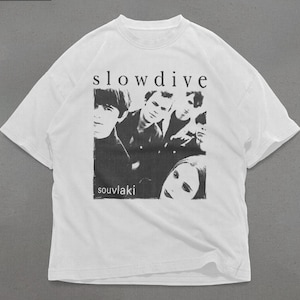 Camiseta Slowdive Soulvaki, camiseta de colores cómodos, camiseta de la banda Sheogaze de los 90, camiseta con gráfico de estilo retro, camiseta de la banda Slowdive, ropa de rock indie alternativo